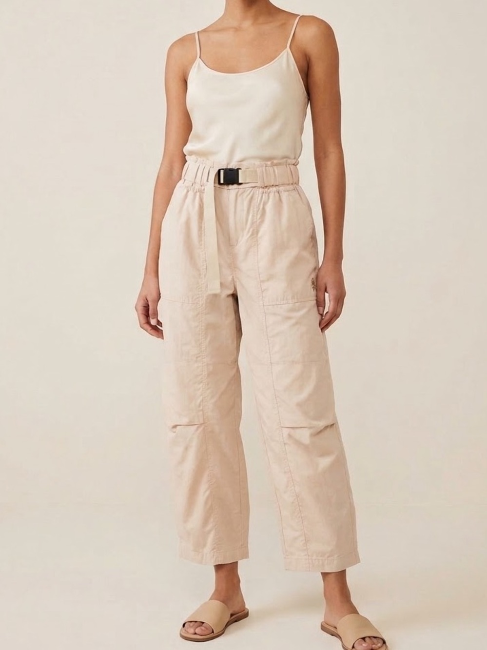 FP Movement Barrel Pants Free People Beige Wide Leg Crop Pants Size Small